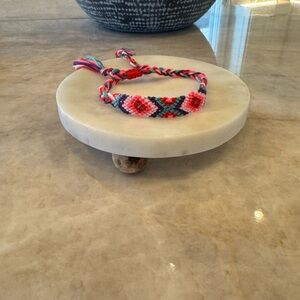 Colorful Woven Friendship Bracelet teal pink, purple, handmade anklet